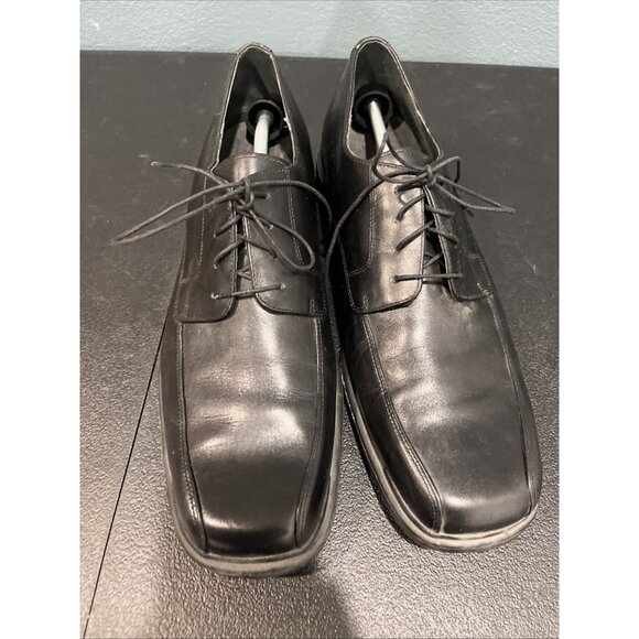 Rockport Black Leather Oxfords #APM72991 Men's 14M Apron Square Toe Formal Dress - Picture 3 of 8